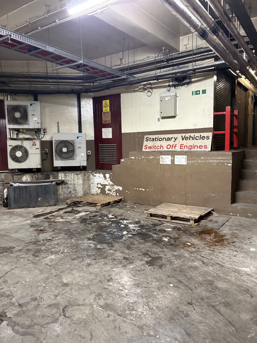 The same bin store cleared, the floor empty and the area usable again